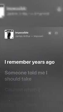 James Arthur - Impossible ( Lyrics )