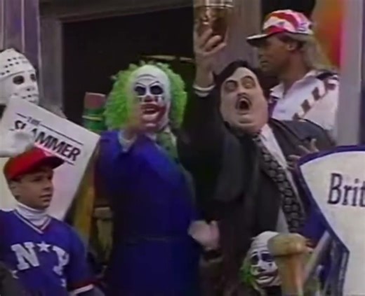 1994 NYC Macy’s Thanksgiving Parade featuring the Superstars of the World Wrestling Federation.