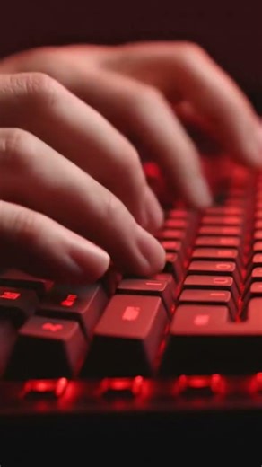 Red mechanical keyboard ASMR with sharp, intense typing sounds. No talking, immersive setup. #ASMR