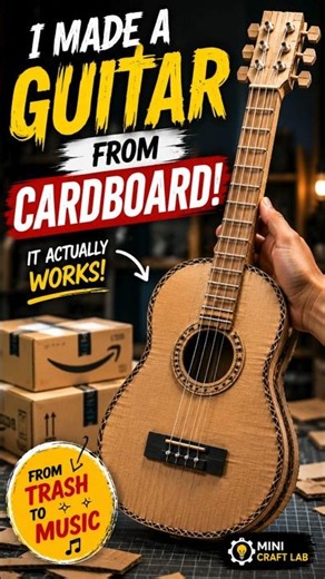 This Cardboard Guitar Actually Works! 😳🎸