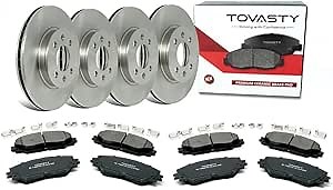 [Front and Rear] TOVASTY Brake Pads and Rotors Kit for Subaru Outback 2010-2012 2.5L OE Series [BK1711]