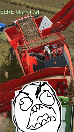 HE ALMOST FLIPPED HIS POTATO HARVESTER TURNING! 😲😲 | Farming Simulator 25 #shorts #farmingsimulator
