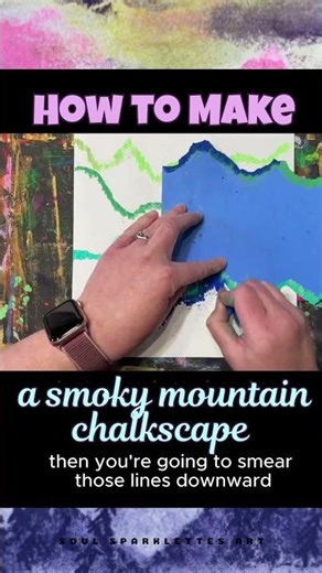 Smoky Mountain Chalkscape. Easy Art + Science Project for Kids!