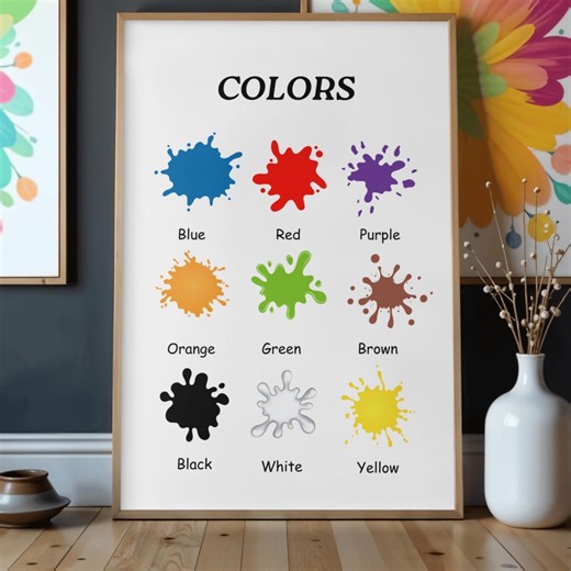 Educational Poster for Children |learn Colors for Kids – Digital Download Printable | Fun Learning Chart - Etsy