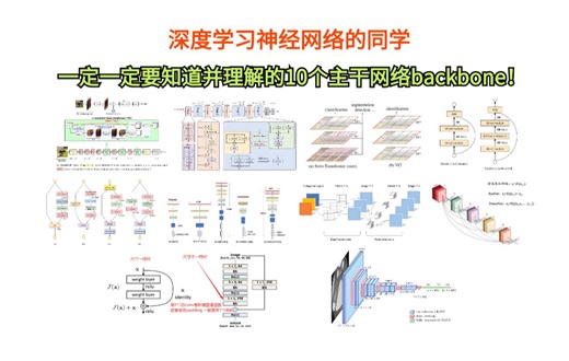 神经网络模型的核心！这10个深度学习主干网络Backbone对你之后的科研、模型改进会非常有帮助！-卷积神经网络/pytorch深度学习/深度学习入门