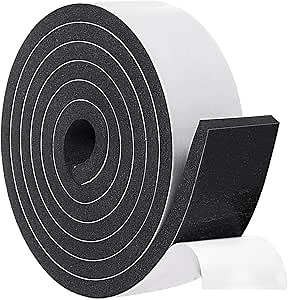 Yotache Foam Weather Stripping Adhesive 2" x3/8", Door Jamb Weather Seal Neoprene Window Foam Tape Outdoor Car Weather Stripping Roll, Total 6.5 Feet Long