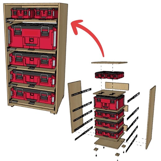 Roll Out Rack for Packout (woodworking Plans   3D Print File - DIGITAL FILES ONLY) - Etsy