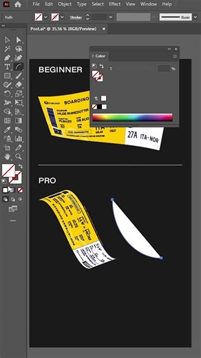 How to create Floating ticket effect in Adobe illustrator - illustrator tutorial