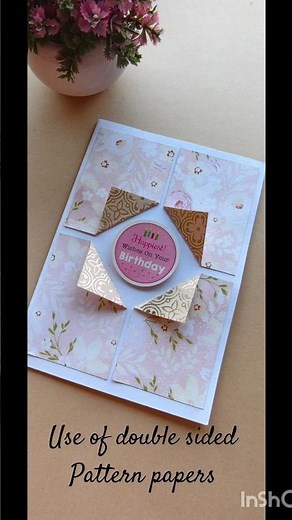 Simple use of Double Sided Pattern Papers #patternpaper #happybirthday #diy #tutorial #birthdaycard