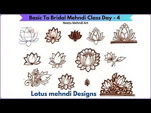 Free Basic to Bridal Mehndi class Day -4 | Lotus mehndi designs | Mehndi class