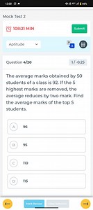The average marks obtained by 50 students of a class is 92. If ... | Filo