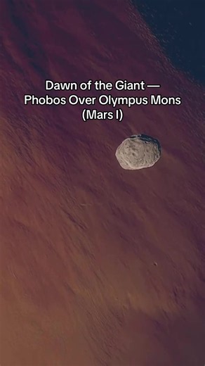 Super amazing!!! Dawn of the Giant — Phobos Over Olympus Mons (Mars I) #Mars #OlympusMons #Phobos #Astrophysics #spaceexploration