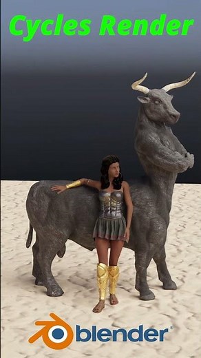 Bull Centaur and Trojan in Blender 3D #blender #3dmodeling #3danimation #centaur #characterdesign