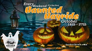 22 reactions · 18 shares | THIS WEEKEND: Come for some killer apples and stay for the HAUNTED HAYRIDE! Those planning on staying late around a bonfire, feel free to pack a flashlight, blanket, and some comfy chairs and make yourselves at home! | Becker Farms and Vizcarra Vineyards | Facebook