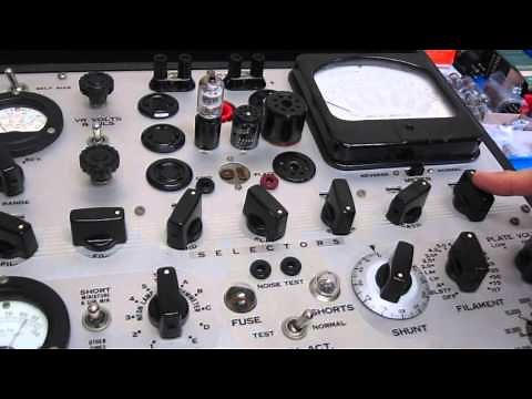 Testing 6J1 6AK5 EF95 vacuum tubes on a Hickok 539B tube tester