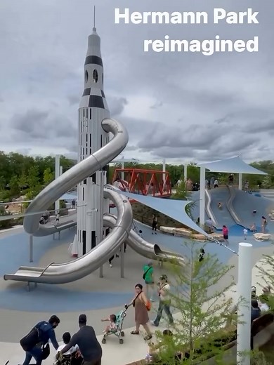 Houston, we have a new playground! 😆☀🌳 The Commons at Hermann Park o...