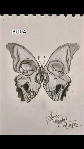 The Beauty of Duality 🦋💀 | #art #sketch #artistofindia #artprocess #drawing
