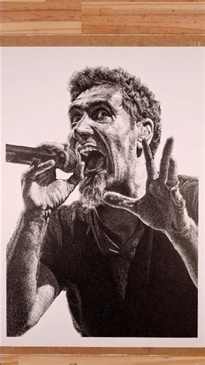 Ink Drawing - Serj Tankian (System of a Down) #inkdrawing #systemofadown #artprocess #drawingprocess