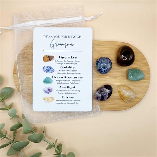 Groomsman Crystal Gift Set: Gemstone Thank You Gift for Wedding - Etsy