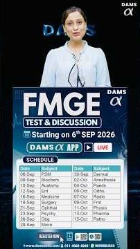 Special FMGE T&D schedule for October 31st exam. Special offer for June #fmge students. #fmge