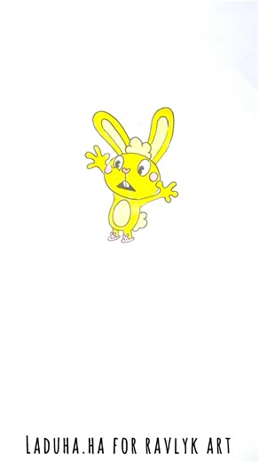 🐰💚 Cuddles from Happy Tree Friends 🎨 Cute Cartoon Art 🔴❤️ #shorts #drawing #RavlykArt