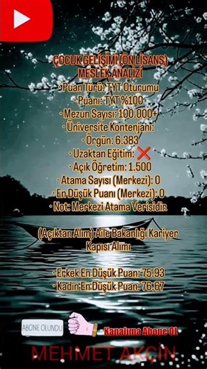 ÇOCUK GELİŞİMİ (ÖN LİSANS) MESLEK ANALİZİ #shorts #çocukgelişimi #çocuk #gelişim #önlisans #kpss
