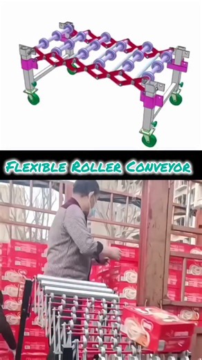 Conveyor System on Instagram: "Flexible Roller Conveyor | Solid Works Design | 3D Animation #conveyorsystems #solidworks_design #solidworks #3d #mechanicalengineering #technology #engineering #work #viralreels #instagram"