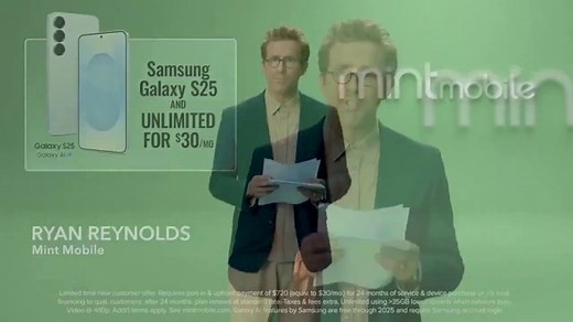Mint Mobile TV Spot, 'This Just In: Samsung Galaxy S25' Featuring Ryan Reynolds