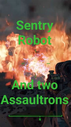 Sentry bot and Two Assaultrons