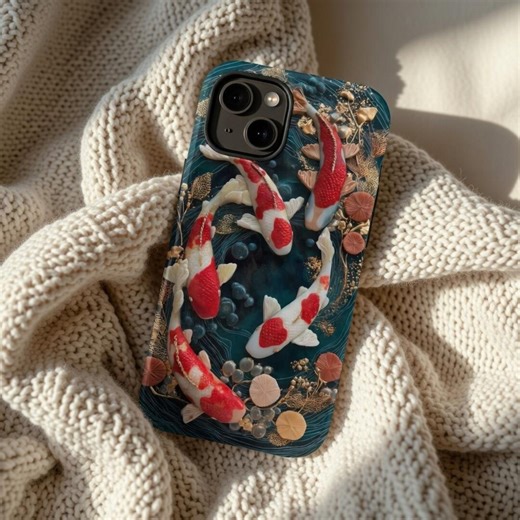 Koi Fish Phone Case, Japanese Koi Pond Phone Case, Tough Magsafe Protective Phone Cover iPhone 17 16 15 14 Pro Max - Etsy