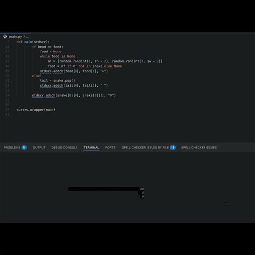 Snake Game Terminal In Python!