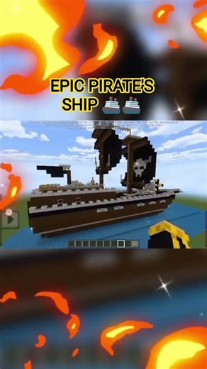 An epic pirate ship😉😉.#viral #minecraft #trending #shorts #building #ship #op #popular