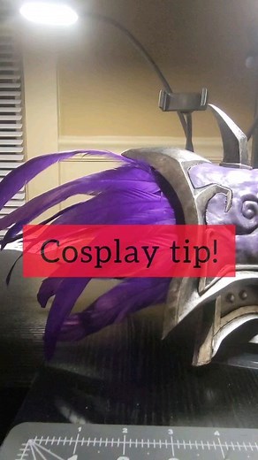 Did you know you can flat iron feathers? Not sure if this is common knowledge, (I didn't see any info on it), but I figured this out after I had already attached the feathers and they were curling more than how I had intended them to be. It's easier if you iron prior to installing on your props/armor. Make sure to use a low heat setting since they are not as resilient as hair, and use the same precautions as you would any other time you're flat ironing something. (Don't start a fire and blame it