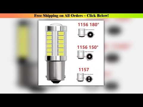 2x 1156 LED Bulbs BA15S BAY15D, 33SMD 5630/5730 P21W PY21W P21/5W 12V for Signal & Reverse Lights