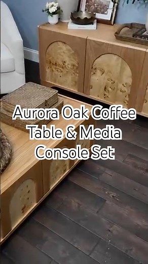 Aurora Oak Coffee Table & Media Console Set #houlte #homedecor #furniture