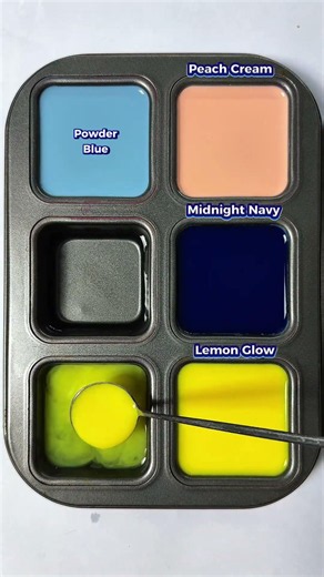 Peach Cream + Midnight Navy + Lemon Glow #colormixing #satisfying