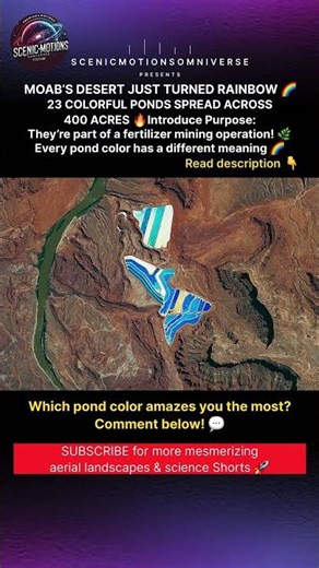 🌈 Colorful Desert in Moab, Utah! Solar Evaporation Ponds from Fertilizer Mining #Shorts