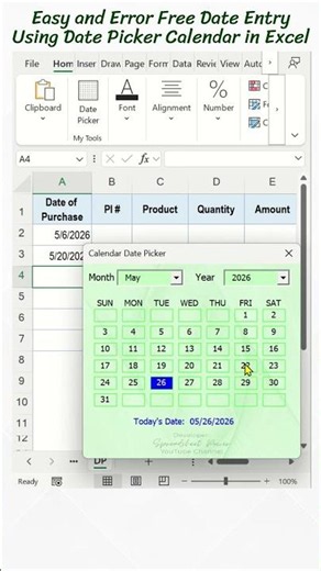 Easy and Error Free Date Entry Using Date Picker in Excel