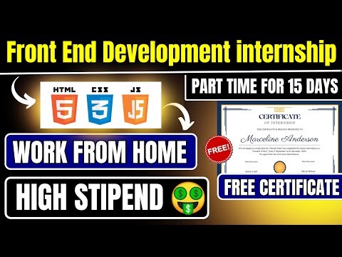 Front End Development Internship | Part time | Work from Home | Internship with stipend