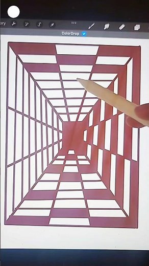 How to Draw a 3D Optical Illusion Tunnel in Procreate | iPad Art Tutorial