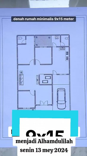 Desain dan Denah Rumah Minimalis Ukuran 9x15