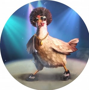 #fridayvibes Strutting into the weekend like this chicken channeling its inner Travolta! This one is 20”x20” – Disco Chicken . . . . . . . . . . . . Painted by @luciaheffernan Animated by @shiroartstudio Music: Stayin’ Alive by the Bee Gees #luciaheffernan #Friday #weekend #disco #chicken #dancing | Lucia Heffernan