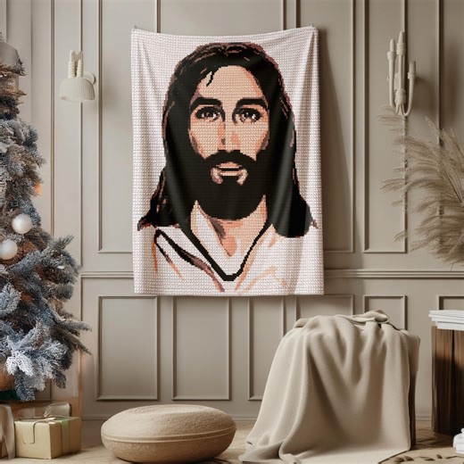 Crochet Jesus Pattern - Single Crochet Graphgan, Christmas Crochet Blanket Pattern, Religious Crochet, Christian Crochet - Etsy
