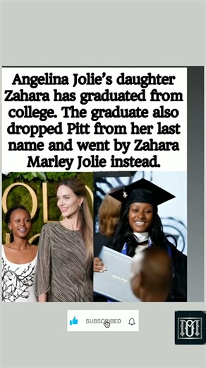 Zahara Jolie graduates college, drops 'Pitt' from her name. #subscribe #shorts