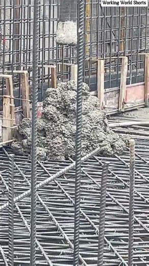 🏗️🌐 Infrastructure Engineering: Concrete Boom Pump Discharging Mix on Rebar Mesh Grid