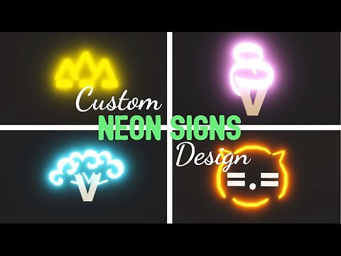 4 Custom NEON SIGNS Design Ideas & Building Hacks | Roblox Adopt Me