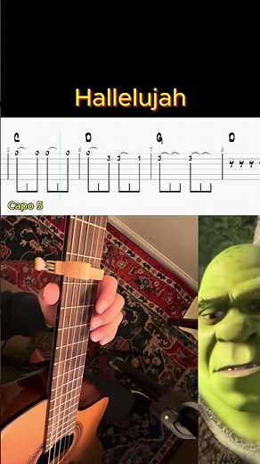 Hallelujah Easy Guitar Tab and Tutorial Part 1 - Leonard Cohen and Jeff Buckley - Shrek #guitar