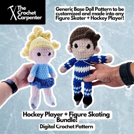 Crochet Hockey Player   Figure Skater BUNDLE PDF Patterns (digital Download) - Etsy