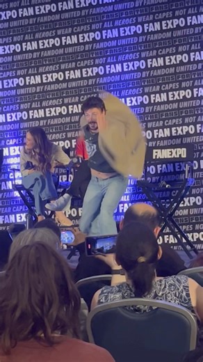 Grant Gustin showing off his Flash running skills. #FanExpoChicago