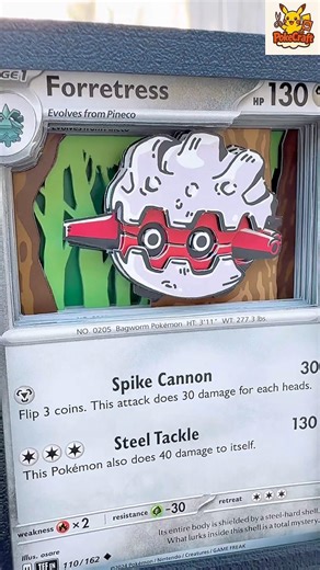 Cutting a Forretress Pokémon Card… and This Happened! #pokemon #pokemoncards #shadowbox